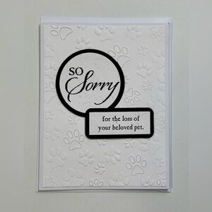 Pet Sympathy Card with Paw Print Design
